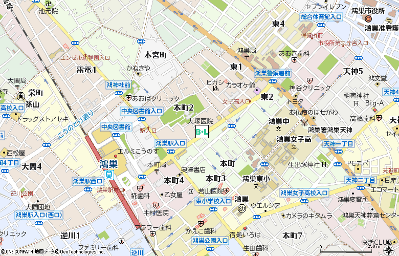 荘内コンタクトレンズ鴻巣店　フォーリオ付近の地図